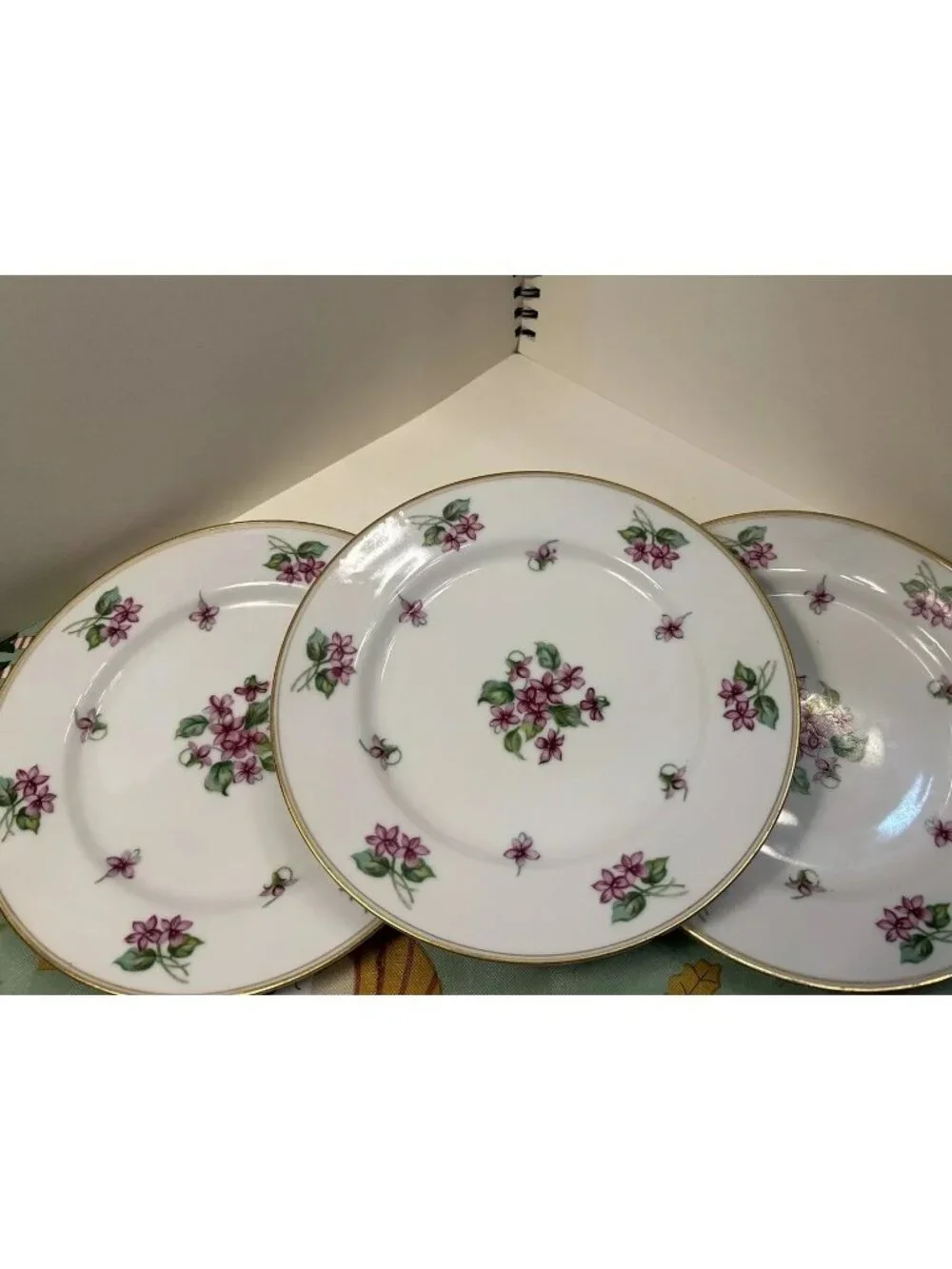 Vintage Albion China Salad Plates 3painted Violets